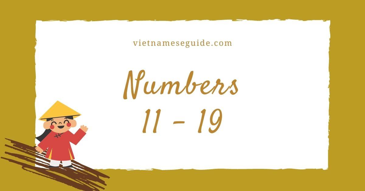 How to count numbers 11 to 19 in Vietnamese